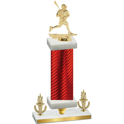 Premium Single Red Carbon Fiber Victory Lacrosse Trophy