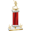 Premium Single Red Carbon Fiber Second Place Lacrosse Trophy