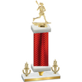 Premium Single Red Carbon Fiber Victory Lacrosse Trophy