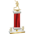 Premium Single Red Carbon Fiber Year Lacrosse Trophy