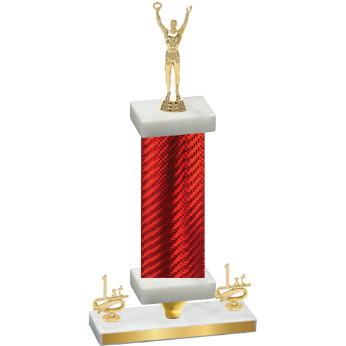 Premium Single Red Carbon Fiber First Place Victory Trophy