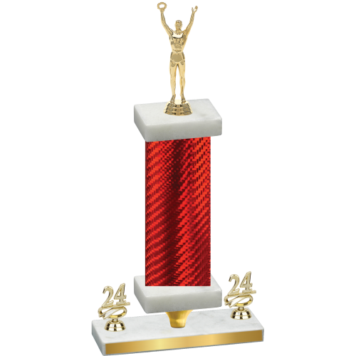 Premium Single Red Carbon Fiber Year Victory Trophy