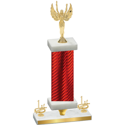 Premium Single Red Carbon Fiber First Place Victory Trophy