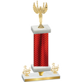 Premium Single Red Carbon Fiber Third Place Victory Trophy