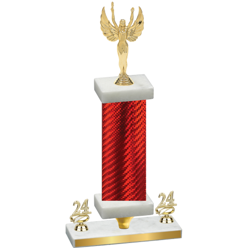 Premium Single Red Carbon Fiber Year Victory Trophy