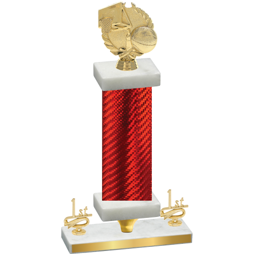 Premium Single Red Carbon Fiber First Place Basketball Trophy