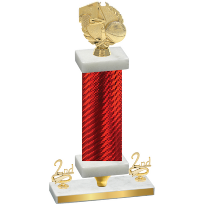 Premium Single Red Carbon Fiber Second Place Basketball Trophy
