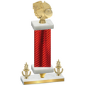 Premium Single Red Carbon Fiber Victory Basketball Trophy