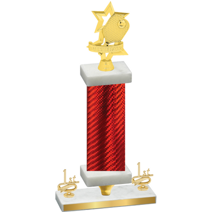 Premium Single Red Carbon Fiber First Place Pickleball Trophy