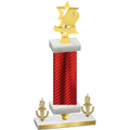Premium Single Red Carbon Fiber Victory Pickleball Trophy