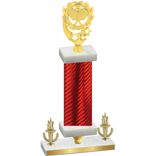 Premium Single Red Carbon Fiber Victory Pickleball Trophy