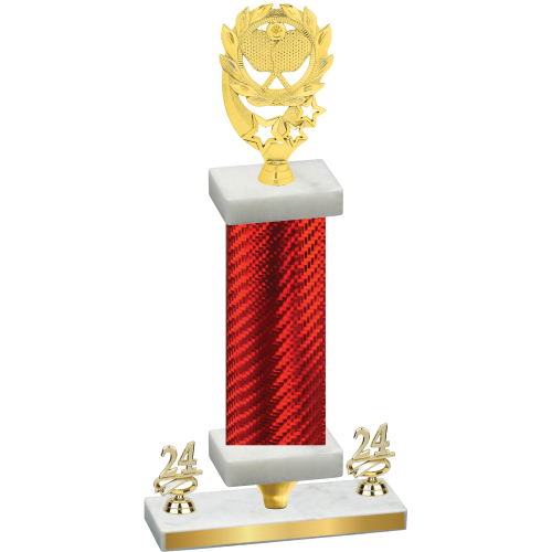 Premium Single Red Carbon Fiber Year Pickleball Trophy