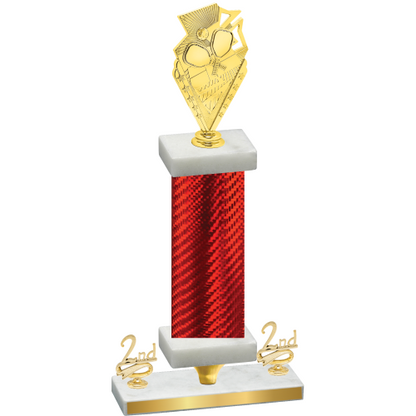 Premium Single Red Carbon Fiber Second Place Pickleball Trophy