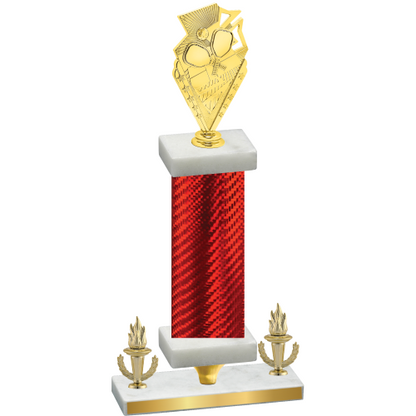 Premium Single Red Carbon Fiber Victory Pickleball Trophy