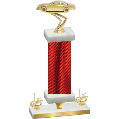 Premium Single Red Carbon Fiber First Place Cars Trophy