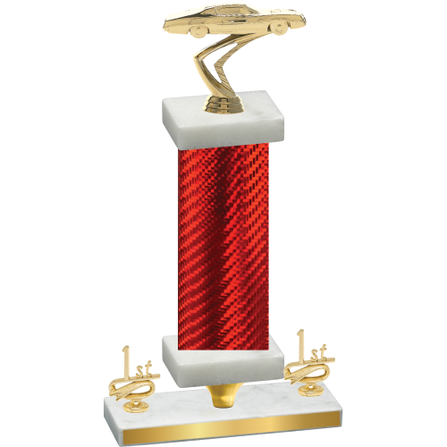 Premium Single Red Carbon Fiber First Place Cars Trophy