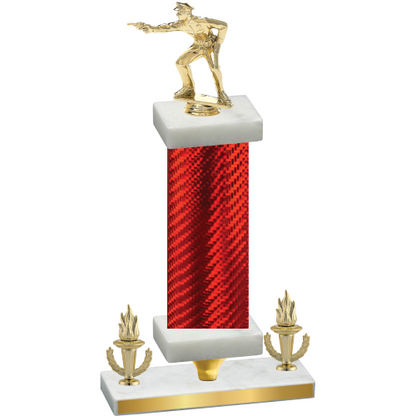 Premium Single Red Carbon Fiber Victory Shooter Trophy