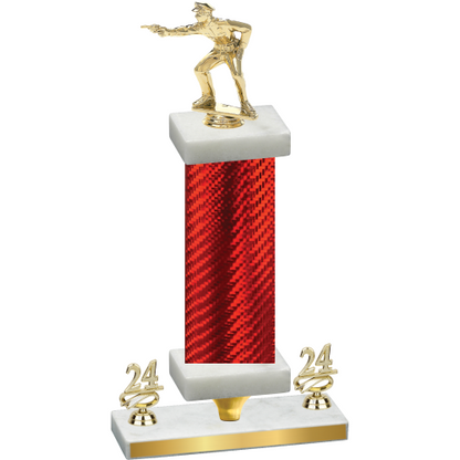 Premium Single Red Carbon Fiber Year Shooter Trophy