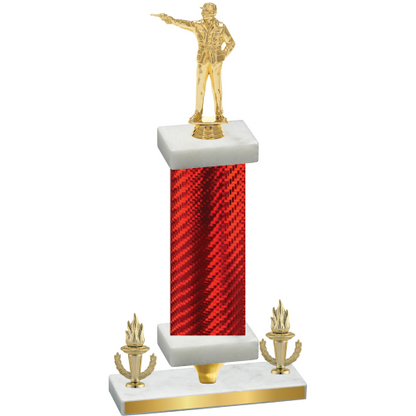 Premium Single Red Carbon Fiber Victory Shooter Trophy