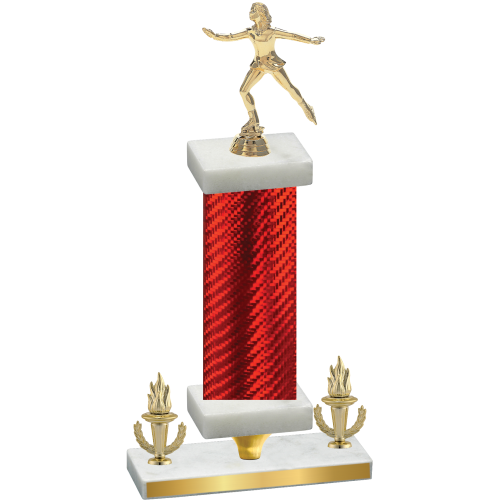 Premium Single Red Carbon Fiber Victory Skater Trophy