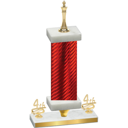 Premium Single Red Carbon Fiber Fourth Place Chess Trophy