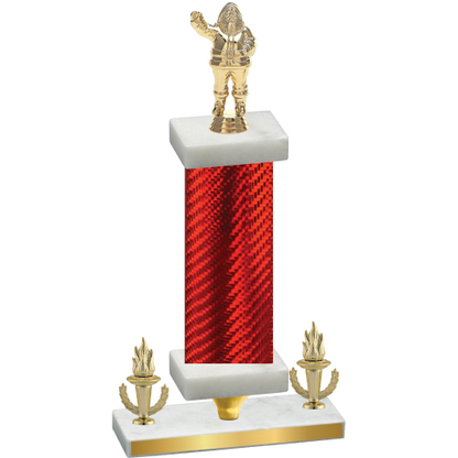 Premium Single Red Carbon Fiber Victory Holiday Trophy