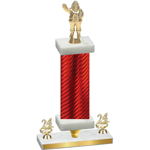 Premium Single Red Carbon Fiber Year Holiday Trophy