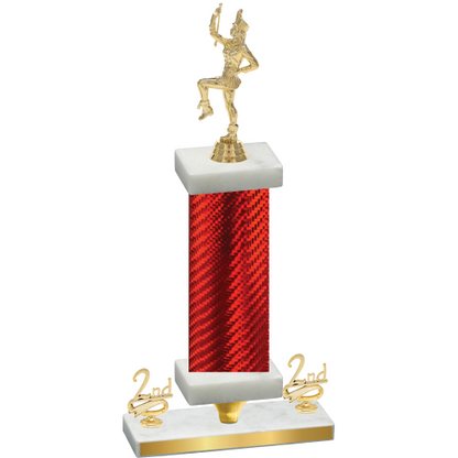 Premium Single Red Carbon Fiber Second Place Majorette Trophy