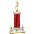 Premium Single Red Carbon Fiber Victory Majorette Trophy