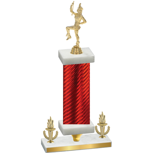 Premium Single Red Carbon Fiber Victory Majorette Trophy