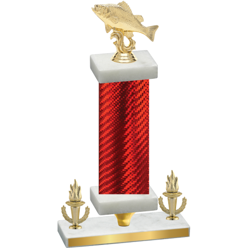 Premium Single Red Carbon Fiber Victory Fishing Trophy