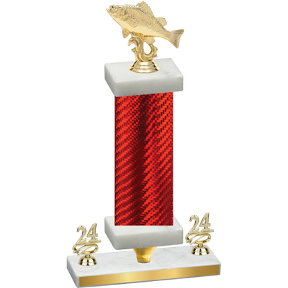 Premium Single Red Carbon Fiber Year Fishing Trophy