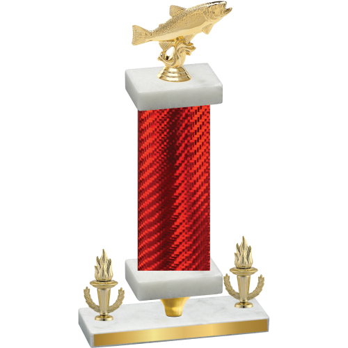 Premium Single Red Carbon Fiber Victory Fishing Trophy