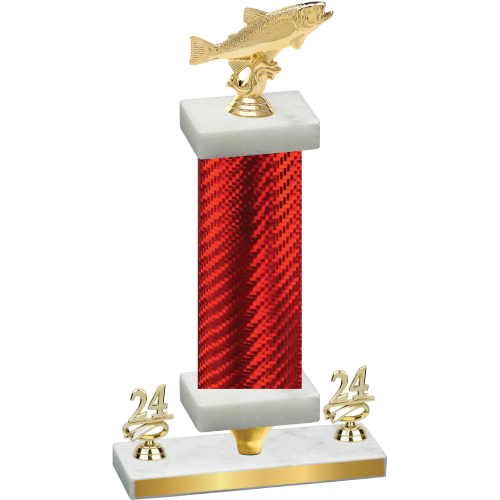 Premium Single Red Carbon Fiber Year Fishing Trophy