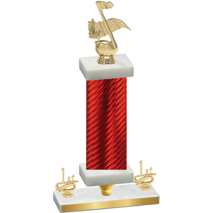 Premium Single Red Carbon Fiber First Place Music Trophy