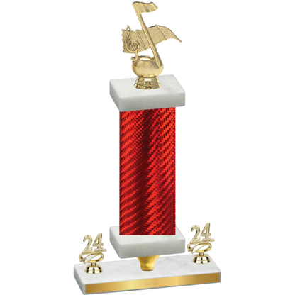 Premium Single Red Carbon Fiber Year Music Trophy