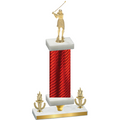 Premium Single Red Carbon Fiber Victory Golf Trophy