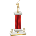 Premium Single Red Carbon Fiber Year Golf Trophy