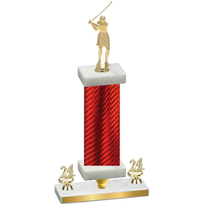 Premium Single Red Carbon Fiber Year Golf Trophy