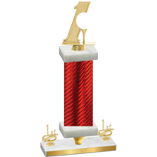 Premium Single Red Carbon Fiber First Place Golf Trophy