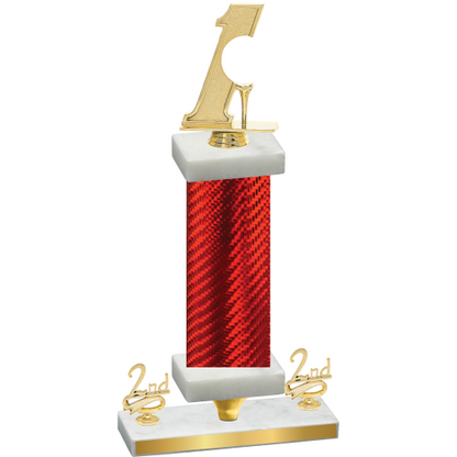 Premium Single Red Carbon Fiber Second Place Golf Trophy