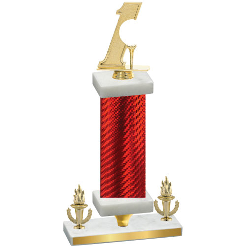 Premium Single Red Carbon Fiber Victory Golf Trophy