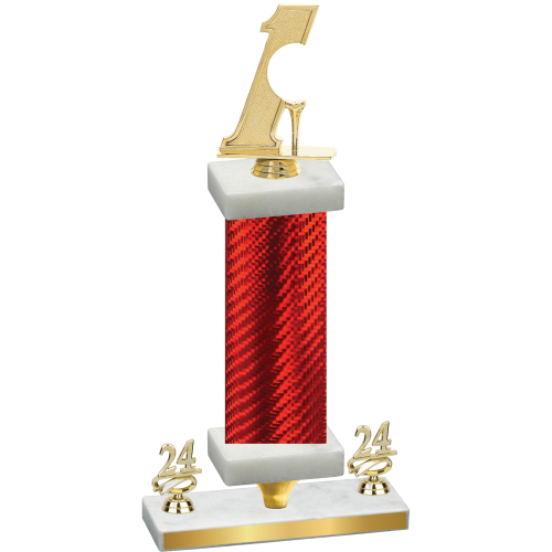 Premium Single Red Carbon Fiber Year Golf Trophy