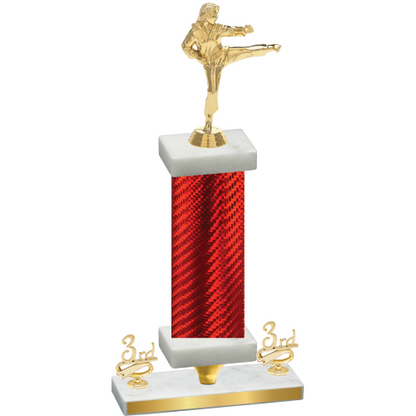 Premium Single Red Carbon Fiber Third Place Karate Trophy