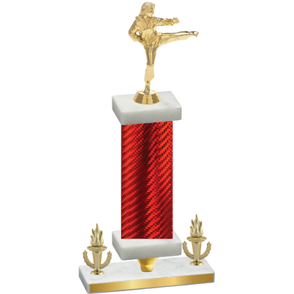 Premium Single Red Carbon Fiber Victory Karate Trophy