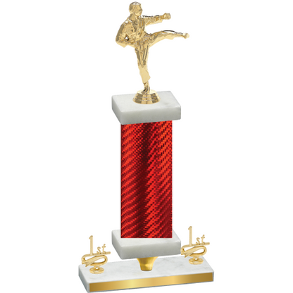 Premium Single Red Carbon Fiber First Place Karate Trophy