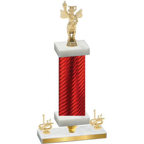 Premium Single Red Carbon Fiber First Place Academics Trophy