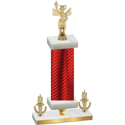 Premium Single Red Carbon Fiber Victory Academics Trophy