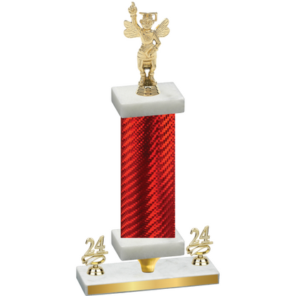 Premium Single Red Carbon Fiber Year Academics Trophy