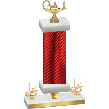 Premium Single Red Carbon Fiber First Place Academics Trophy